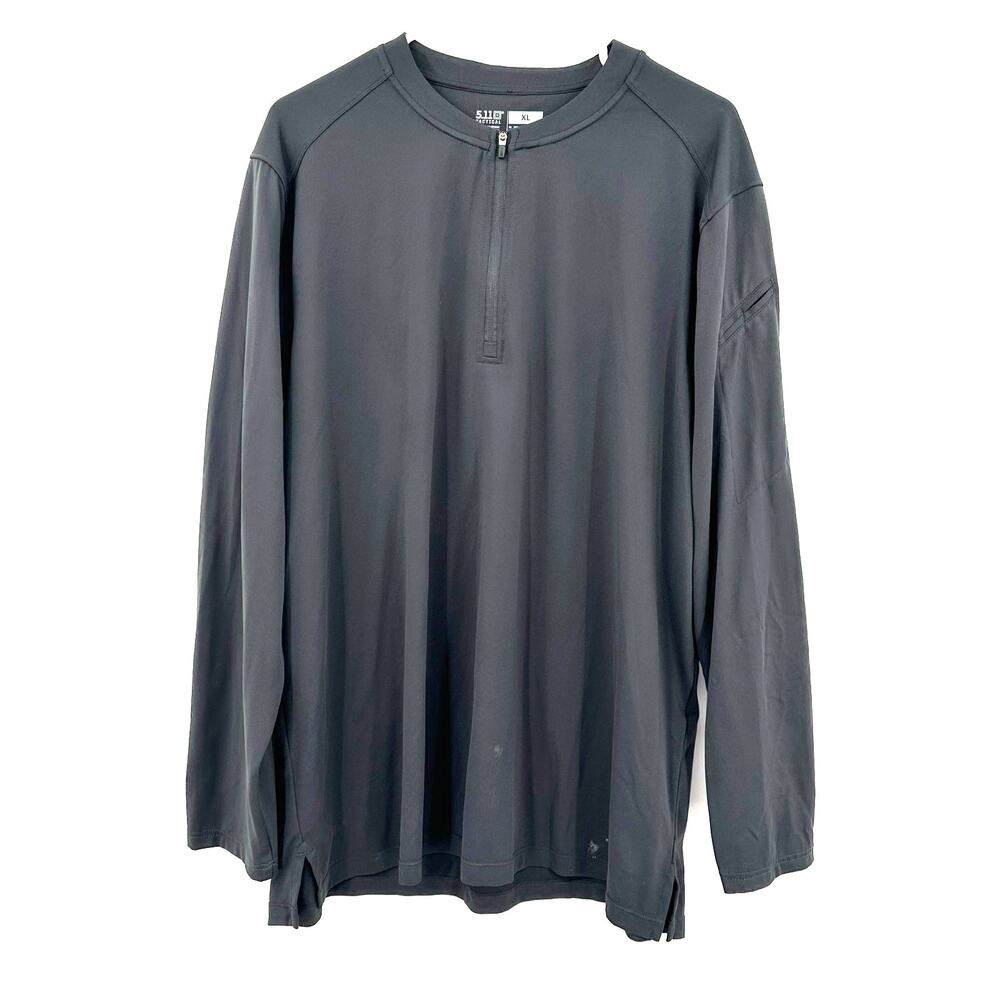 5.11 Tactical Size XL Zip Up Crew Neck Long Sleeve Pullover Gray‎ Sleeve Pocket